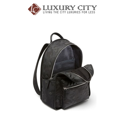 [Luxury City] Mcm Backpack Nylon Lion Print Rivet Travel Bag Small (Black)-MUK8SDT68