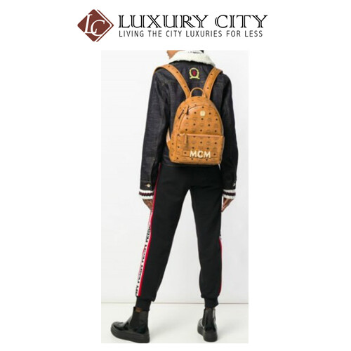 [Luxury City] Mcm Printed Logo Backpack Brown Mcm-MMK8AVE83