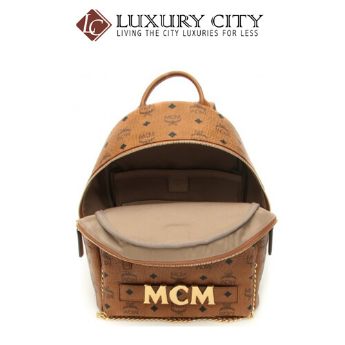 [Luxury City] Mcm Printed Logo Backpack Brown Mcm-MMK8AVE83