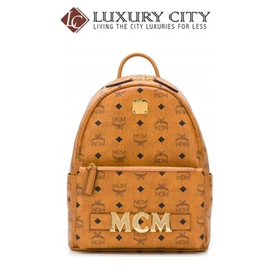 [Luxury City] Mcm Printed Logo Backpack Brown Mcm-MMK8AVE83
