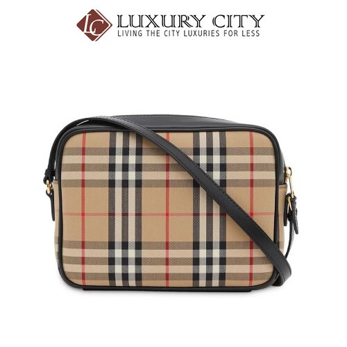 [Luxury City] Burberry Medium Vintage Check And Leather Camera Bag Burberry-8019377