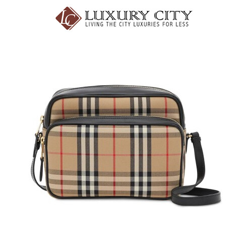 [Luxury City] Burberry Medium Vintage Check And Leather Camera Bag Burberry-8019377