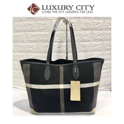 [Luxury City] Burberry Reversible Flower Doodle Canvas Tote - Black Burberry-4065911