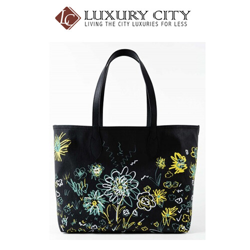 [Luxury City] Burberry Reversible Flower Doodle Canvas Tote - Black Burberry-4065911