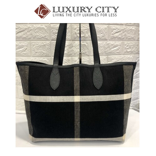 [Luxury City] Burberry Reversible Flower Doodle Canvas Tote - Black Burberry-4065911