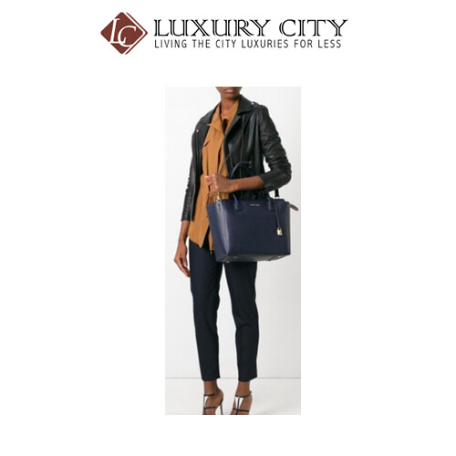 [Luxury City] Michael Kors 30H6SM9S3L Large Mercer Pebbled Satchel - Admiral