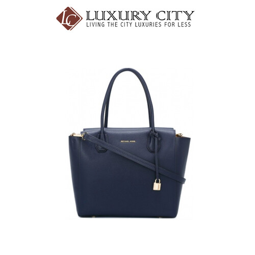 [Luxury City] Michael Kors 30H6SM9S3L Large Mercer Pebbled Satchel - Admiral