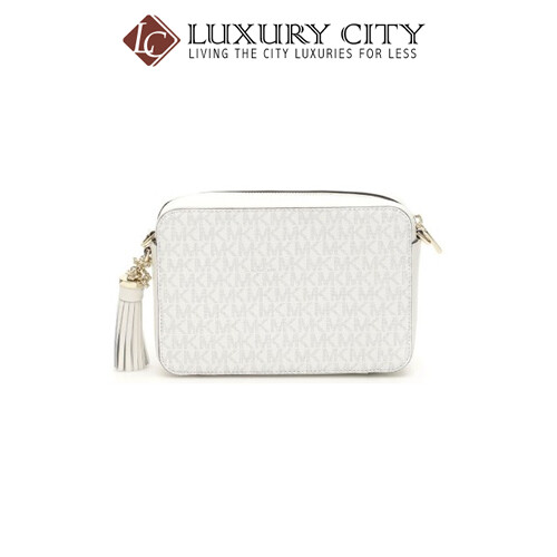 [Luxury City] Michael Kors MK Stripe Ginny Camera Bag White MK-32T9LF5M2B