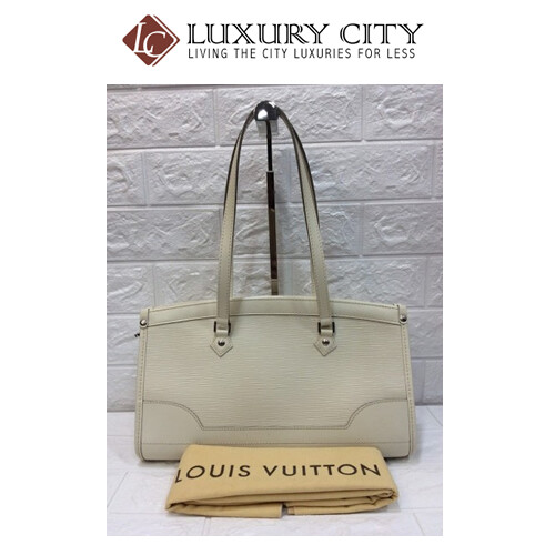 [Luxury City] Preloved Authentic Louis Vuitton EPI Madeleine PM Shoulder Bag White EPI Leather