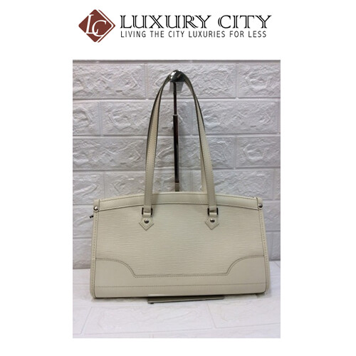 [Luxury City] Preloved Authentic Louis Vuitton EPI Madeleine PM Shoulder Bag White EPI Leather