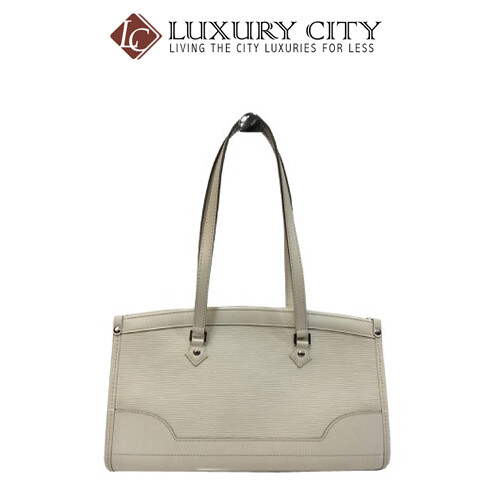 [Luxury City] Preloved Authentic Louis Vuitton EPI Madeleine PM Shoulder Bag White EPI Leather