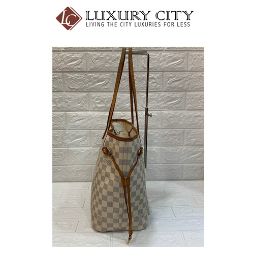 [Luxury City] Preloved Authentic Louis Vuitton Neverfull MM Damier Azur Tote Bag