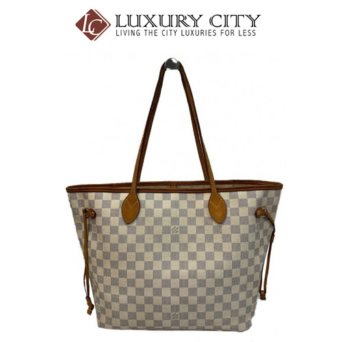 [Luxury City] Preloved Authentic Louis Vuitton Neverfull MM Damier Azur Tote Bag