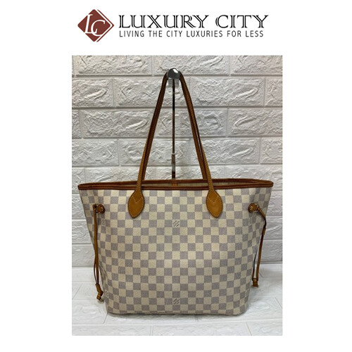 [Luxury City] Preloved Authentic Louis Vuitton Neverfull MM Damier Azur Tote Bag