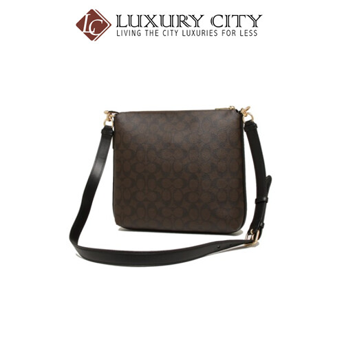 [Luxury City] Coach Mae File Crossbody In Signature Canvas Broewn/ Mahogany Coach-F77885