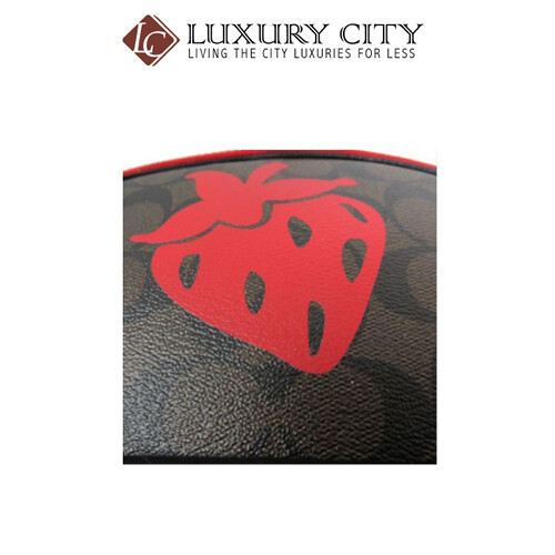 [Luxury City] Coach Medium Charlie Backpack In Signature Canvas With Strawberry Motif Coach-F78252