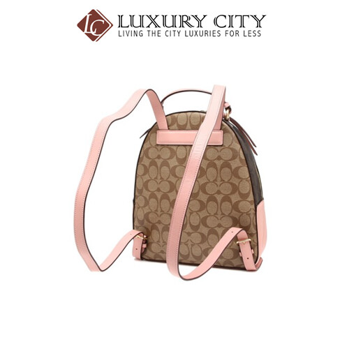 [Luxury City] Coach Jordyn Backpack In Blocked Signature Canvas Light Pink Coach-F76715