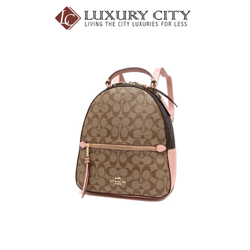 [Luxury City] Coach Jordyn Backpack In Blocked Signature Canvas Light Pink Coach-F76715