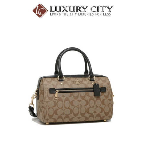 [Luxury City] Coach Rowan Satchel In SignatureI Canvas Light Brown/Sand Coach-F83607