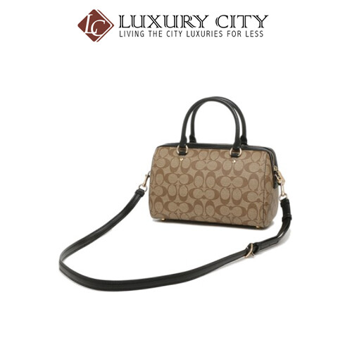 [Luxury City] Coach Rowan Satchel In SignatureI Canvas Light Brown/Sand Coach-F83607