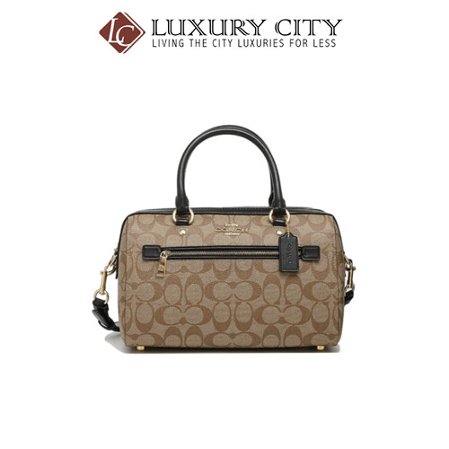 [Luxury City] Coach Rowan Satchel In SignatureI Canvas Light Brown/Sand Coach-F83607
