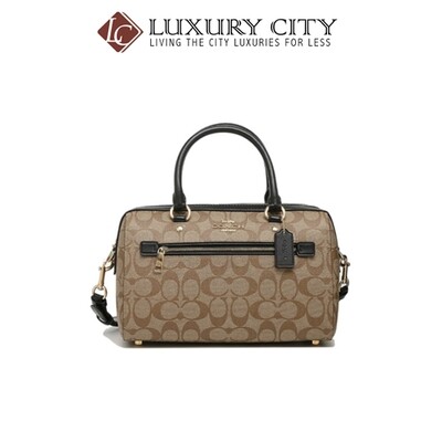 [Luxury City] Coach Rowan Satchel In SignatureI Canvas Light Brown/Sand Coach-F83607