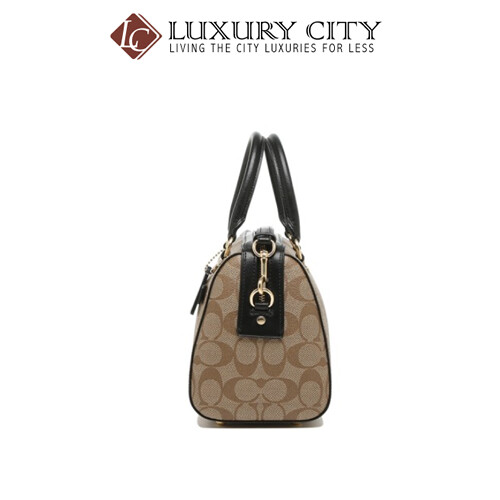 [Luxury City] Coach Rowan Satchel In SignatureI Canvas Light Brown/Sand Coach-F83607