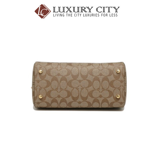 [Luxury City] Coach Rowan Satchel In SignatureI Canvas Light Brown/Sand Coach-F83607