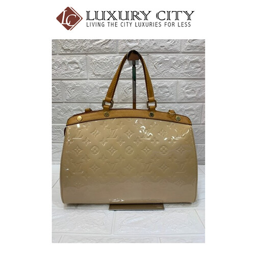 [Luxury City] Preloved Authentic Louis Vuitton Amarante Monogram Vernis Brea GM Bag White 050705