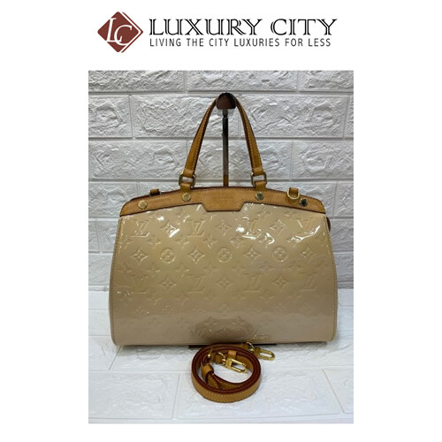 [Luxury City] Preloved Authentic Louis Vuitton Amarante Monogram Vernis Brea GM Bag White 050705