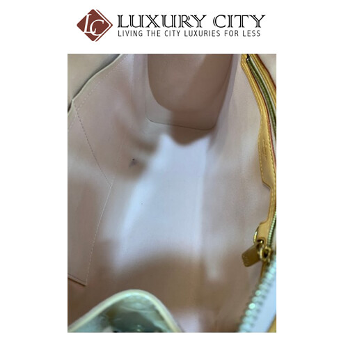 [Luxury City] Preloved Authentic Louis Vuitton Amarante Monogram Vernis Brea GM Bag White 050705