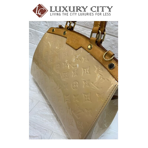 [Luxury City] Preloved Authentic Louis Vuitton Amarante Monogram Vernis Brea GM Bag White 050705