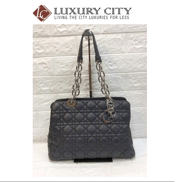 [Luxury City] Preloved Authentic Dior Cannage Leather Lady Dior Zipped Shopper Tote