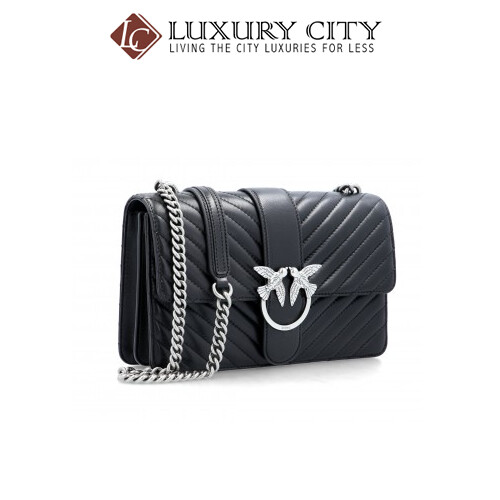 [Luxury City] Pinko Leather Messenger Bag Love Mix Pinko-1P21HG (Black)