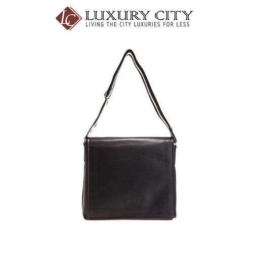 [Luxury City] Bally Men&#39;s Black Leather Black And White Fabric Strap Messenger Bag Bally-6166488