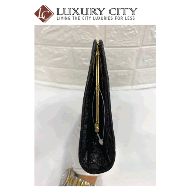 [Luxury City] Preloved Vintage Dior Crocodile Print Clutch