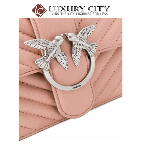 [Luxury City] Pinko Mix Love Bag In Quilted Nappa Pinko-1P21HG (Light Pink)