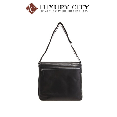 [Luxury City] Bally Men&#39;s Black Leather Black And White Fabric Strap Messenger Bag Bally-6166488