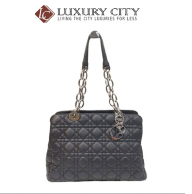 [Luxury City] Preloved Authentic Dior Cannage Leather Lady Dior Zipped Shopper Tote