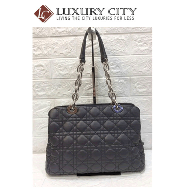 [Luxury City] Preloved Authentic Dior Cannage Leather Lady Dior Zipped Shopper Tote