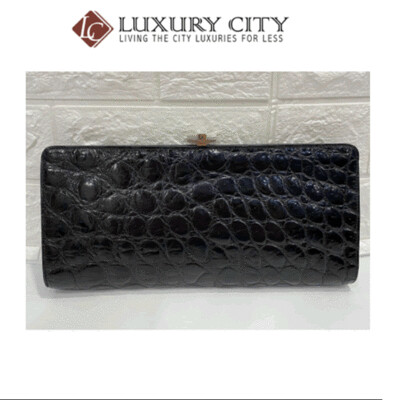 [Luxury City] Preloved Vintage Dior Crocodile Print Clutch