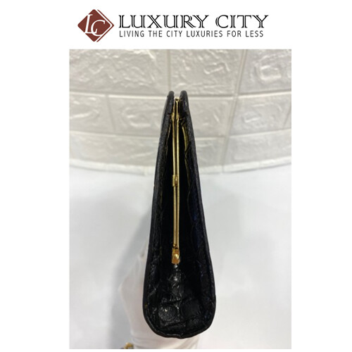 [Luxury City] Preloved Vintage Dior Crocodile Print Clutch