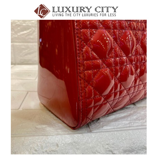 [Luxury City] Preloved Christian Dior Lady Dior Patent Leather With Strap