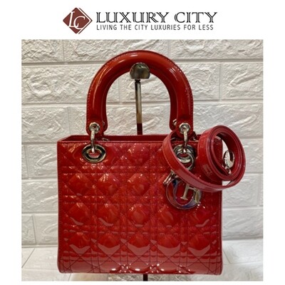 [Luxury City] Preloved Christian Dior Lady Dior Patent Leather With Strap