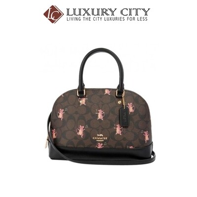 [Luxury City] Coach Mini Sierra Satchel In Signature Canvas With Party Mouse Print Coach-F87662