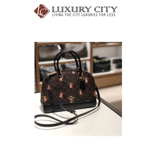 [Luxury City] Coach Mini Sierra Satchel In Signature Canvas With Party Mouse Print Coach-F87662