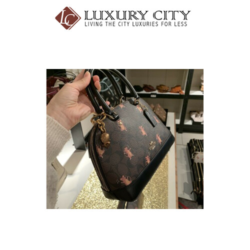 [Luxury City] Coach Mini Sierra Satchel In Signature Canvas With Party Mouse Print Coach-F87662