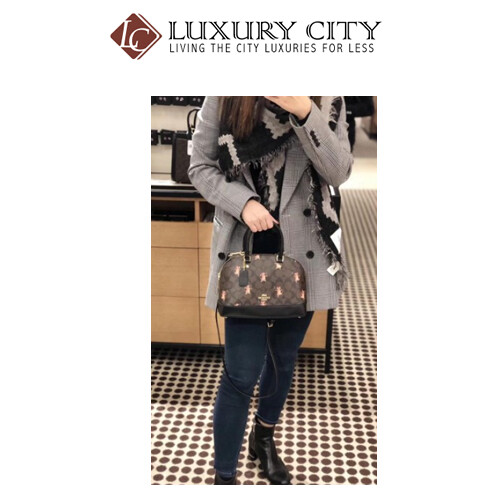 [Luxury City] Coach Mini Sierra Satchel In Signature Canvas With Party Mouse Print Coach-F87662