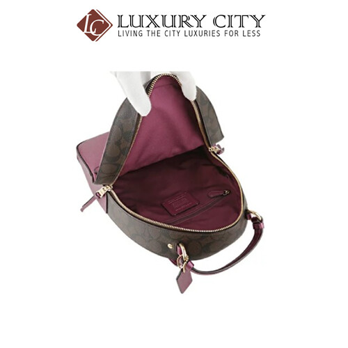 [Luxury City] Coach Jordyn Backpack In Signature Canvas Dark Purple Coach-F85029