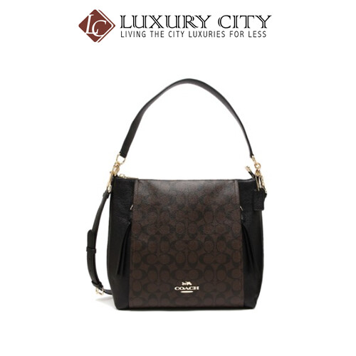 [Luxury City] Coach Marlon Hobo In Signature Canvas Black Coach-F79993
